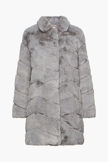 DIANE VON FURSTENBERG Mantel aus gestepptem Kunstfell