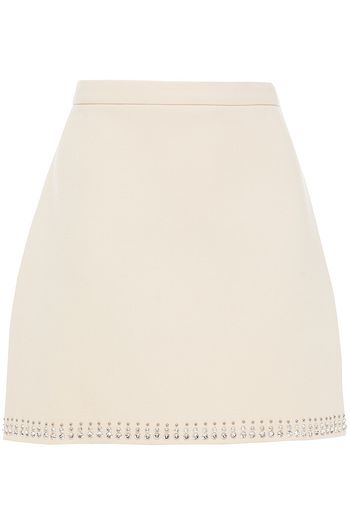 MIU MIU Embellished wool-crepe mini skirt