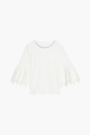 SEE BY CHLOÉ Guipure lace-trimmed cotton-jersey top