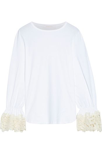 SEE BY CHLOÉ Guipure lace-trimmed cotton-jersey top