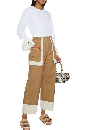 SEE BY CHLOÉ Guipure lace-trimmed cotton-jersey top