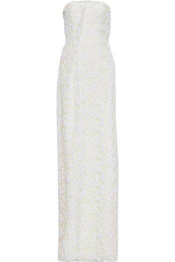 ROLAND MOURET Henderson strapless embroidered cotton-blend organza gown