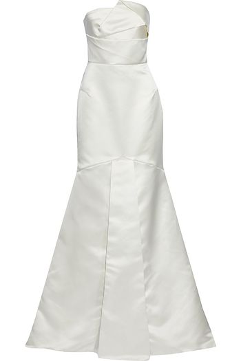 ROLAND MOURET Abella strapless fluted duchesse-satin bridal gown