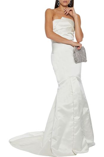 ROLAND MOURET Abella strapless fluted duchesse-satin bridal gown