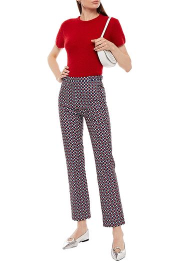PRADA Bedruckte Hose mit schmalem Bein aus Stretch-Twill