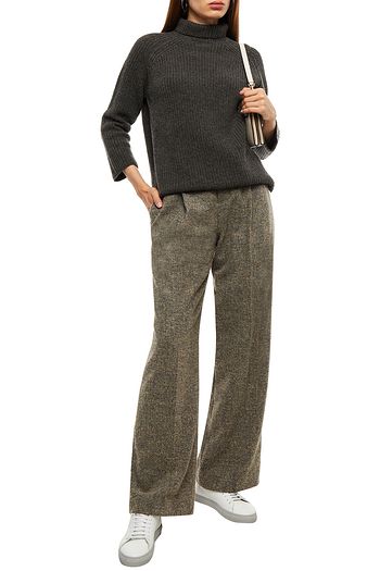 GENTRYPORTOFINO Mélange ribbed wool and cashmere-blend turtleneck sweater