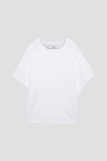 IRO T-Shirt aus Baumwoll-Jersey mit Mesh-Besatz