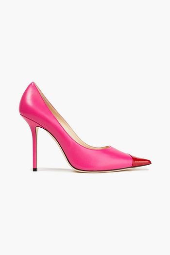JIMMY CHOO Love 100 two-tone smooth and patent-leather pumps
