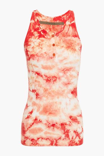 ENZA COSTA Ribbed tie-dyed jersey tank