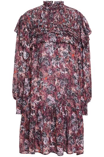 IRO Tatu ruffle-trimmed printed georgette mini dress