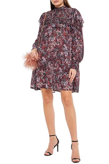 IRO Tatu ruffle-trimmed printed georgette mini dress