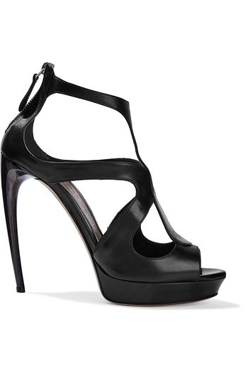 ALEXANDER MCQUEEN Cutout leather platform sandals