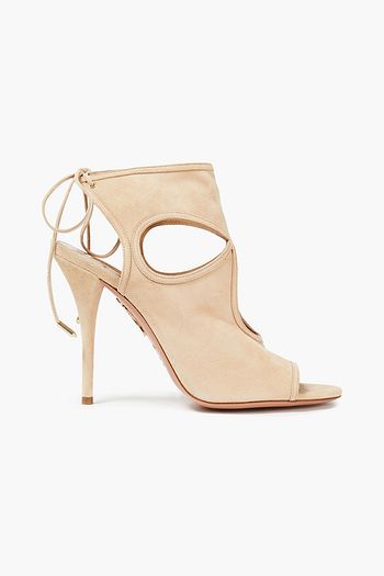 AQUAZZURA Sexy Thing 105 Sandalen aus Veloursleder mit Cut-outs
