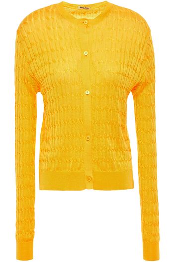 MIU MIU Cable-knit cotton cardigan