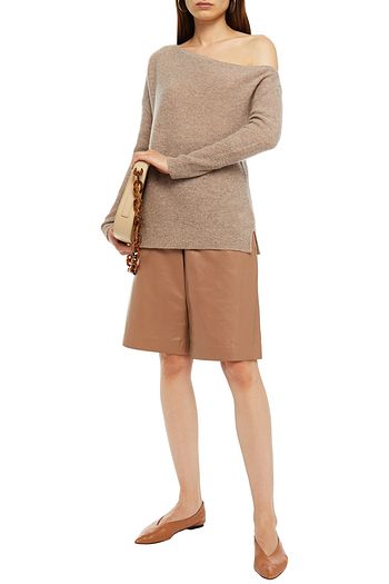 CHARLI Cache off-the-shoulder mélange cashmere sweater