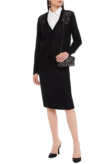 DOLCE & GABBANA Cardigan mit Einsätzen aus Organza und einer Seidenmischung mit Stickereien
