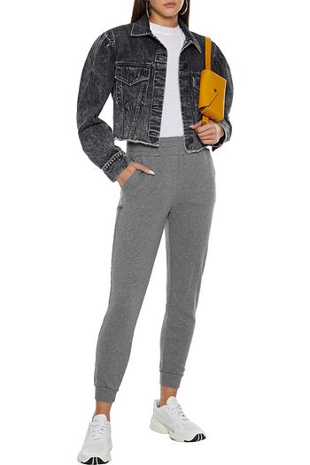 ALICE + OLIVIA NYC French cotton-blend terry track pants