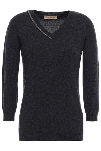 GENTRYPORTOFINO Embellished mƩlange wool and cashmere-blend sweater