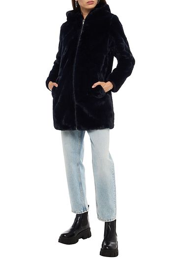 CLAUDIE PIERLOT Faux fur hooded coat