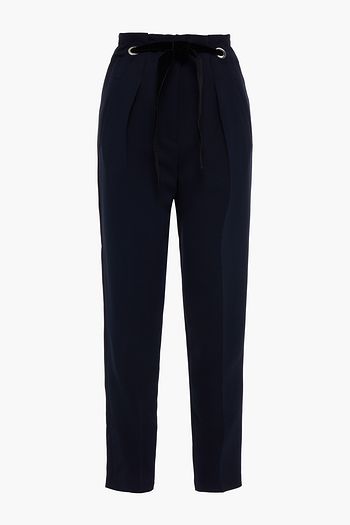 CLAUDIE PIERLOT Plantain velvet-trimmed embellished crepe tapered pants