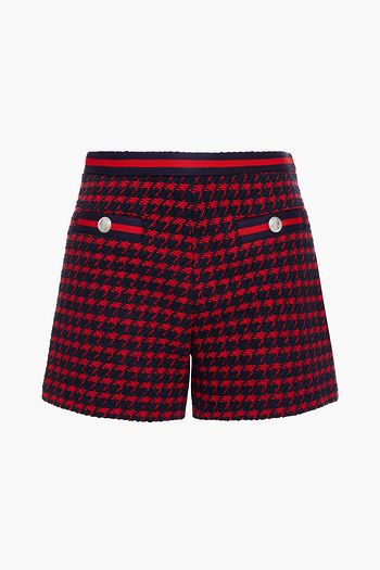 CLAUDIE PIERLOT Elyne houndstooth cotton-blend tweed shorts