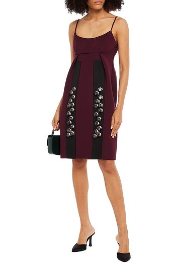 PRADA Plissiertes Kleid aus Scuba mit Verzierung