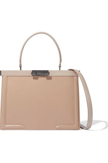 ALAÏA Cecile medium elaphe-trimmed leather tote