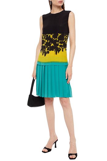 PRADA Kleid aus Crêpe de Chine aus Seide mit Falten und Print
