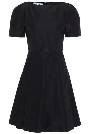 PRADA Pleated silk-faille mini dress