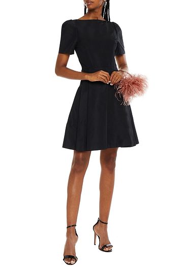 PRADA Pleated silk-faille mini dress
