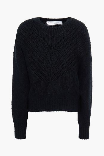IRO Pullover aus gebürstetem Rippstrick mit Pointelle-Details