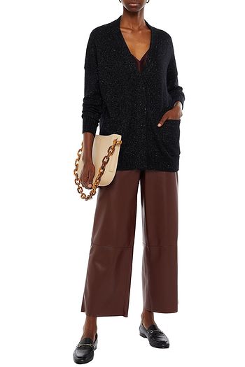 GENTRYPORTOFINO Metallic wool-blend cardigan