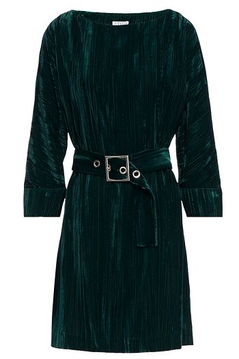 CLAUDIE PIERLOT Belted crushed-velvet mini dress