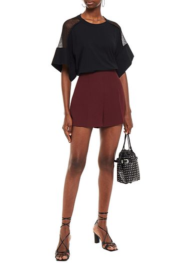 IRO Jady mesh-trimmed cotton-jersey T-shirt