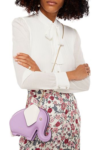 KATE SPADE NEW YORK Tassel-trimmed two-tone leather shoulder bag