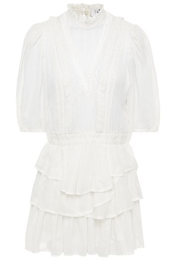IRO Carlotta crochet-trimmed ruffled gauze mini dress