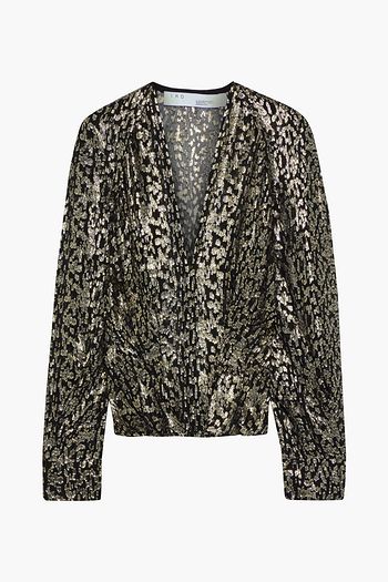 IRO Teruja metallic fil coupé silk-blend chiffon blouse