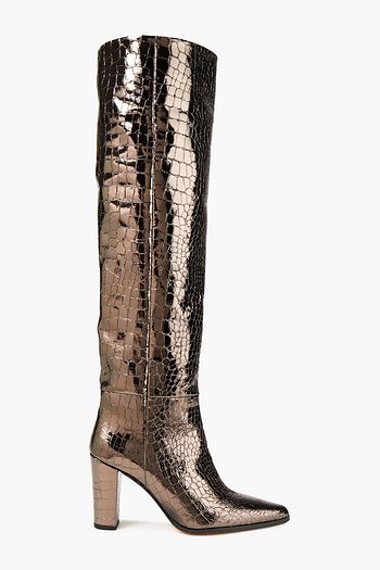 IRO Semuru metallic croc-effect leather over-the-knee boots