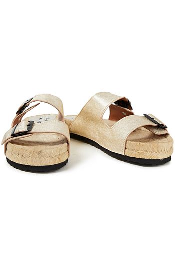 MANEBÍ Metallic leather slides