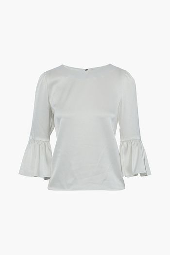ALICE + OLIVIA Bernice fluted satin blouse