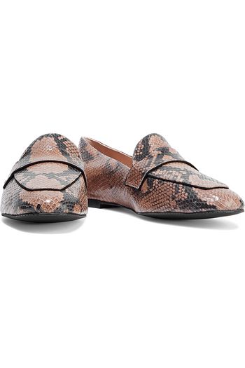 STUART WEITZMAN Payson snake-effect leather loafers