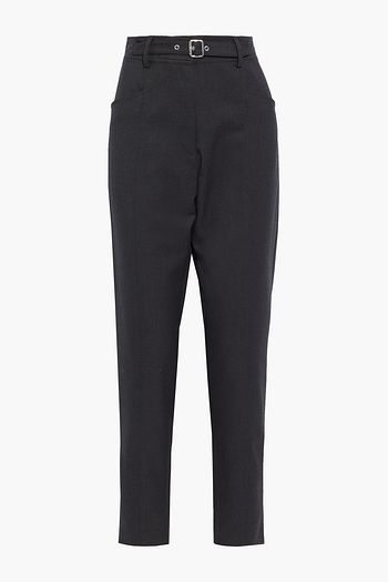IRO Jona Hose mit schmalem Bein aus Woll-Twill mit Gürtel