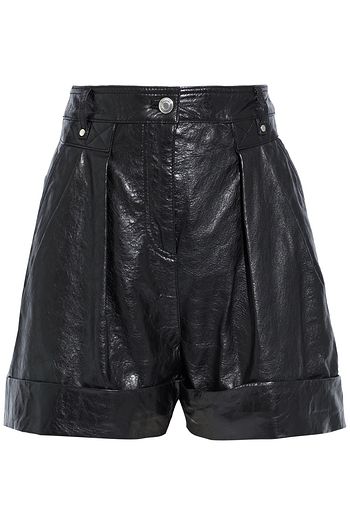IRO Miody pleated textured-leather shorts