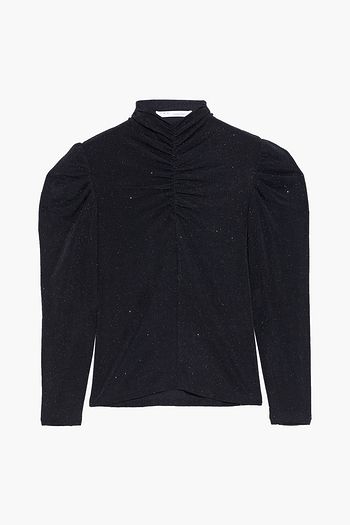 IRO Livanda ruched metallic stretch-knit top