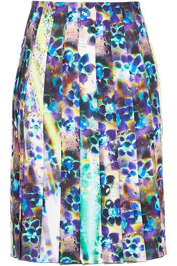 PRADA Pleated printed twill skirt