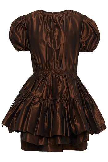 MIU MIU Gathered silk-taffeta mini dress