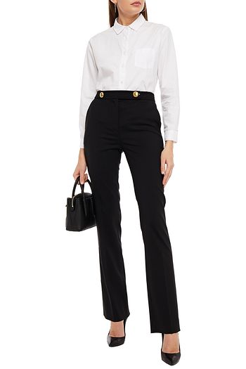 PRADA Wool-blend crepe bootcut pants