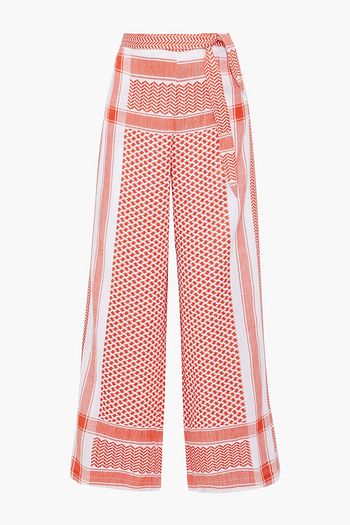 CECILIE COPENHAGEN Hella split-side cotton-jacquard wide-leg pants
