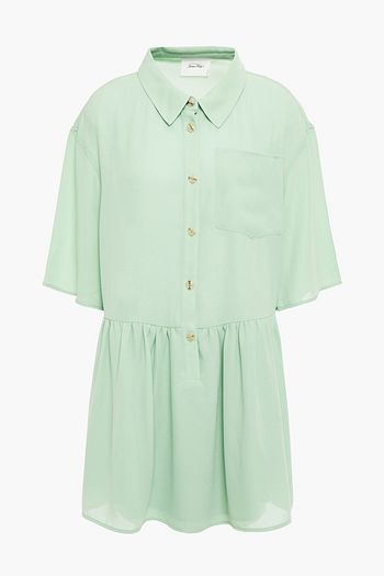 AMERICAN VINTAGE Nolan gathered crepe mini shirt dress