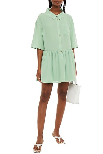 AMERICAN VINTAGE Nolan gathered crepe mini shirt dress